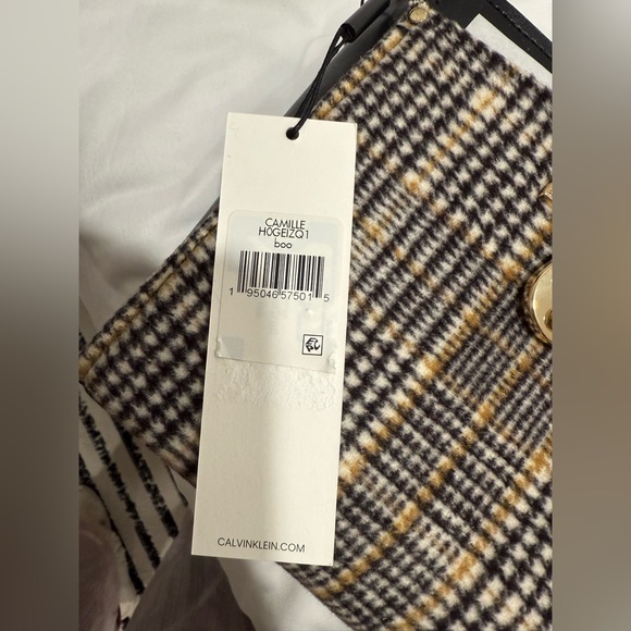 Calvin Klein Camille Daytona Crossbody Bag - Plaid and Leather with Gold Lock - Picture 4 of 4